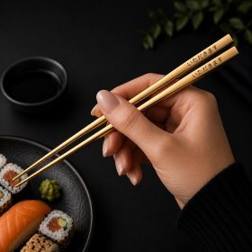   Egyedi gravírozott japán evőpálcika – Itadakimasu (いただきます), saját monogrammal