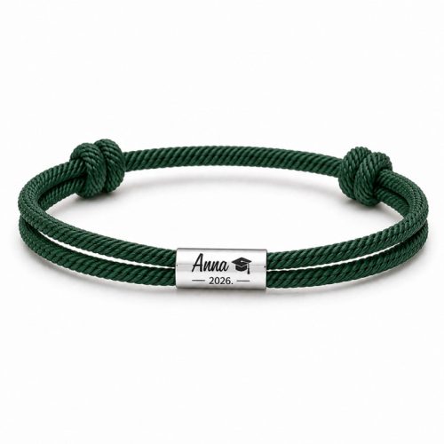 Egyedi gravírozott ballagási karkötő névvel – Ballagás 2026 ajándék