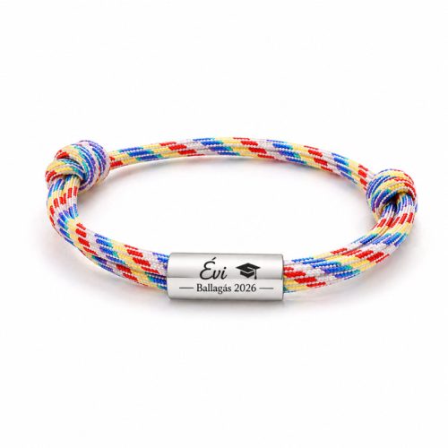 Egyedi gravírozott ballagási karkötő névvel – Ballagás 2026 ajándék