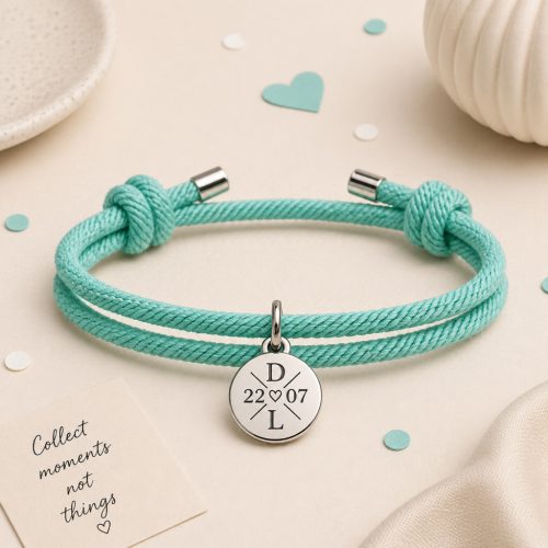 Egyedi gravírozott karkötő névvel és dátummal – személyre szabható ajándék