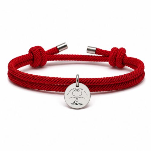 Egyedi páros barátság karkötő gravírozott mintával és névvel