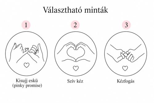 Egyedi páros barátság karkötő gravírozott mintával és névvel