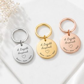   A legjobb Anyának kulcstartó nevekkel – egyedi gravírozott ajándék