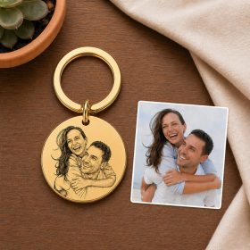 Egyedi fotógravírozott kulcstartó - 3 cm medál