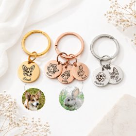   Egyedi kisállatos kulcstartó saját fotóval – gravírozott névvel -Örök emlék kedvencedről ️ - 2 cm medál