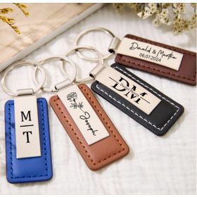   Egyedi gravírozott férfi kulcstartó – név, dátum, koordináta