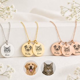 Egyedi kisállat fotós gravírozott nyaklánc