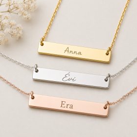   Személyre szabott névvel díszített nyaklánc, gravírozott rozsdamentes acél