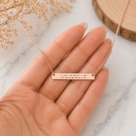   Egyedi gravírozott titkos üzenet női nyaklánc– Morse kóddal