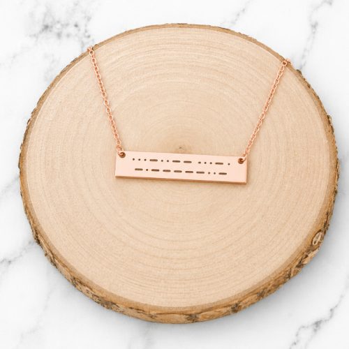 Egyedi gravírozott titkos üzenet női nyaklánc– Morse kóddal