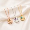 Zodiac csillagjegy nyaklánc születési kővel és egyedi név gravírozással